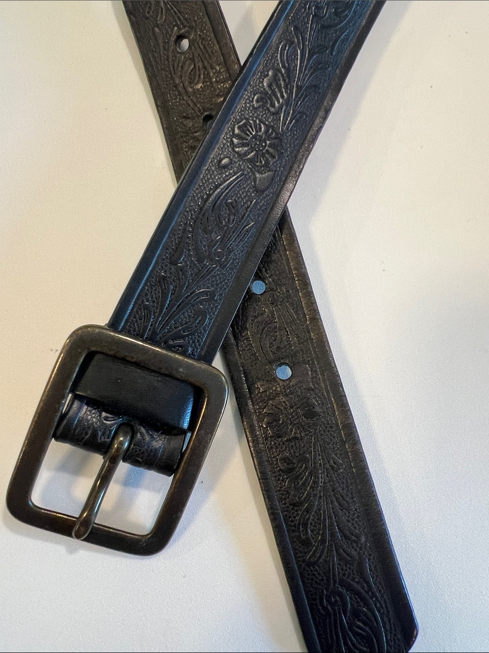 Dockers - CL, Black Embossed Leather Belt - Classic Style, western, southwest